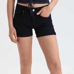 American Eagle Black Midi Jean Shorts